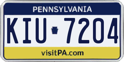 PA license plate KIU7204