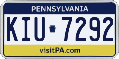 PA license plate KIU7292