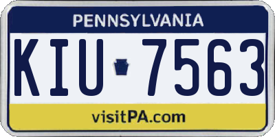PA license plate KIU7563