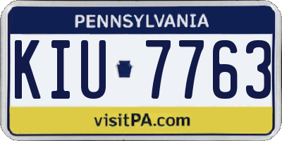 PA license plate KIU7763