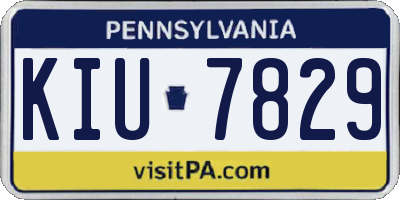 PA license plate KIU7829