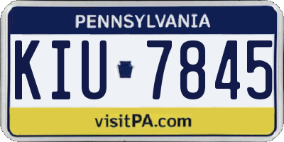 PA license plate KIU7845