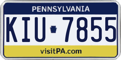 PA license plate KIU7855