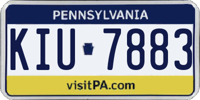 PA license plate KIU7883