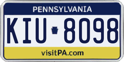 PA license plate KIU8098