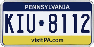 PA license plate KIU8112