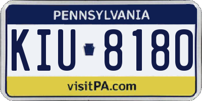 PA license plate KIU8180