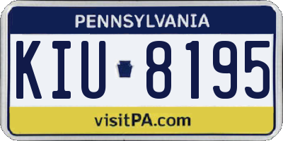 PA license plate KIU8195