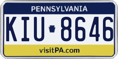 PA license plate KIU8646