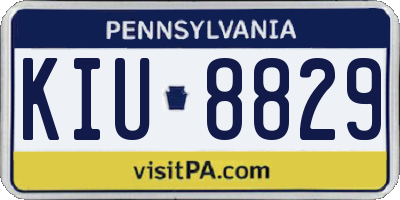 PA license plate KIU8829