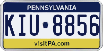 PA license plate KIU8856