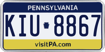 PA license plate KIU8867