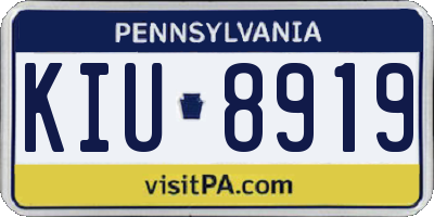 PA license plate KIU8919