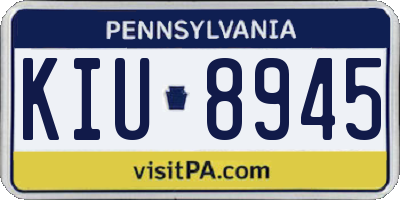 PA license plate KIU8945