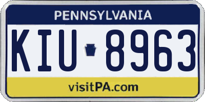 PA license plate KIU8963