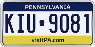 PA license plate KIU9081