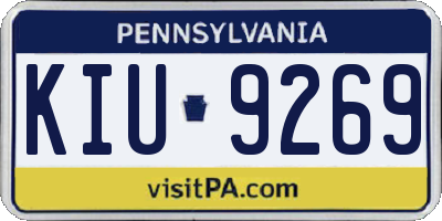 PA license plate KIU9269