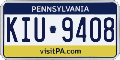 PA license plate KIU9408