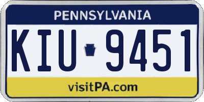 PA license plate KIU9451