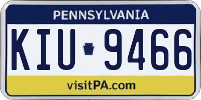 PA license plate KIU9466
