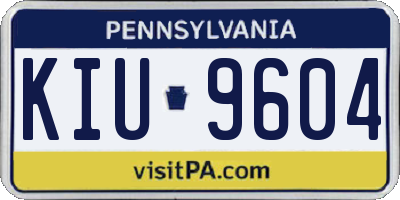 PA license plate KIU9604