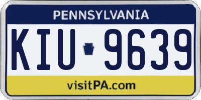 PA license plate KIU9639