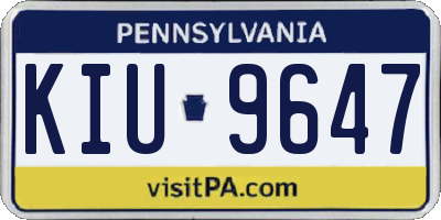 PA license plate KIU9647