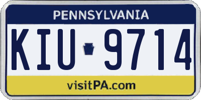 PA license plate KIU9714