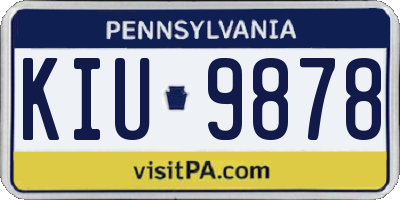 PA license plate KIU9878
