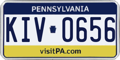 PA license plate KIV0656