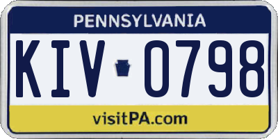 PA license plate KIV0798