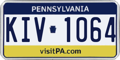 PA license plate KIV1064