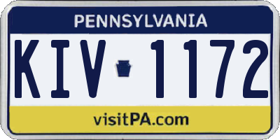 PA license plate KIV1172