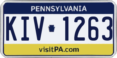 PA license plate KIV1263