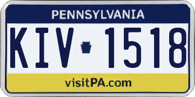 PA license plate KIV1518