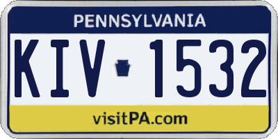 PA license plate KIV1532