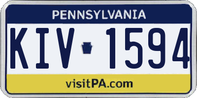 PA license plate KIV1594