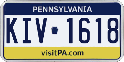 PA license plate KIV1618