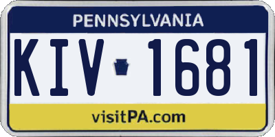 PA license plate KIV1681