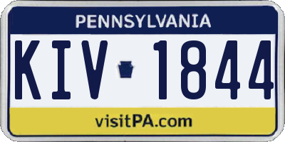PA license plate KIV1844