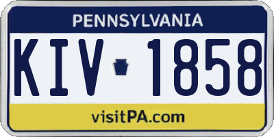 PA license plate KIV1858