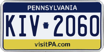 PA license plate KIV2060