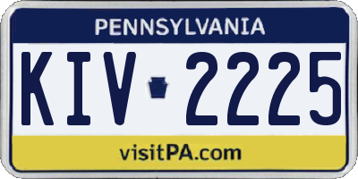 PA license plate KIV2225