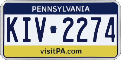 PA license plate KIV2274
