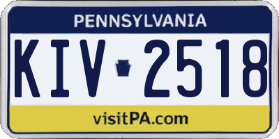 PA license plate KIV2518