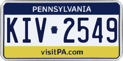 PA license plate KIV2549
