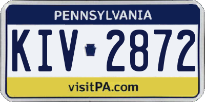 PA license plate KIV2872