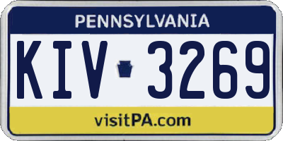 PA license plate KIV3269
