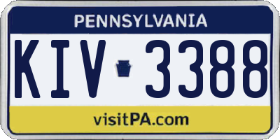 PA license plate KIV3388