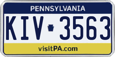 PA license plate KIV3563